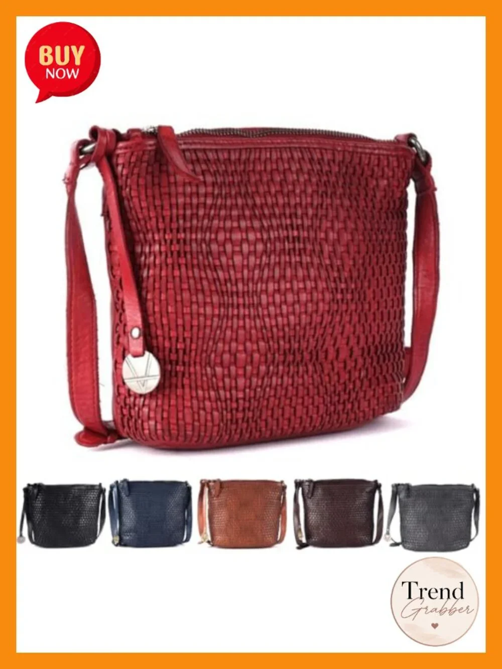Genuine Leather Crossbody Sling Bag Vintage Adjustable Strap